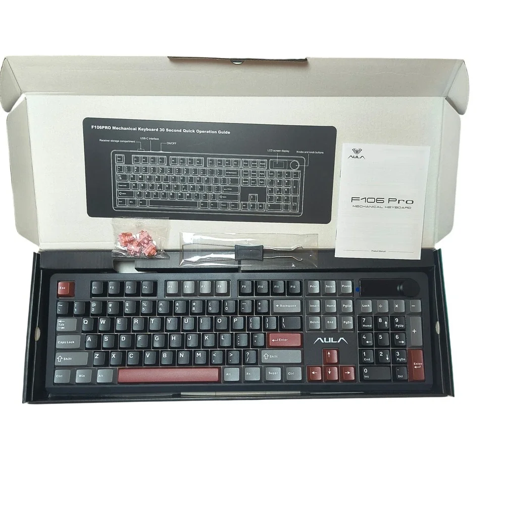 AULA F106 Pro Wireless Bluetooth Mechanical Keyboard RGB Hot Swap NEW